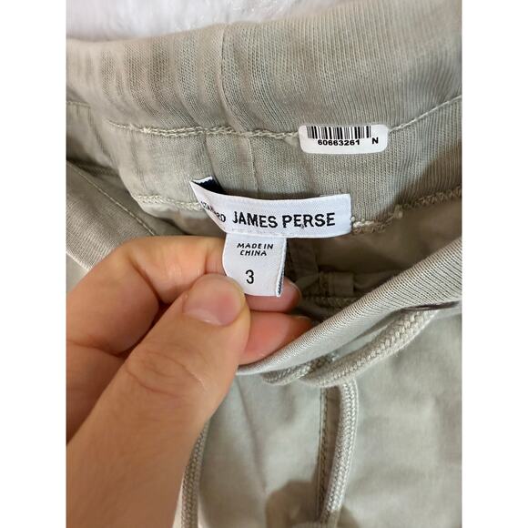 JAMES PERSE Zip Pocket Utility Short Cotton Granite Stone Sage Size 3 (US 8-10) - Picture 3 of 8